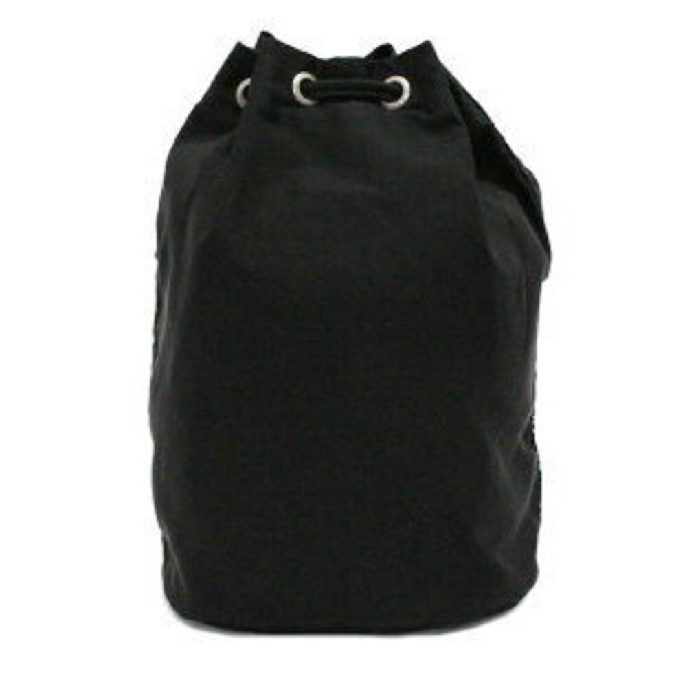 Prada Triangle Logo Drawstring Handbag Black Nylon - image 3